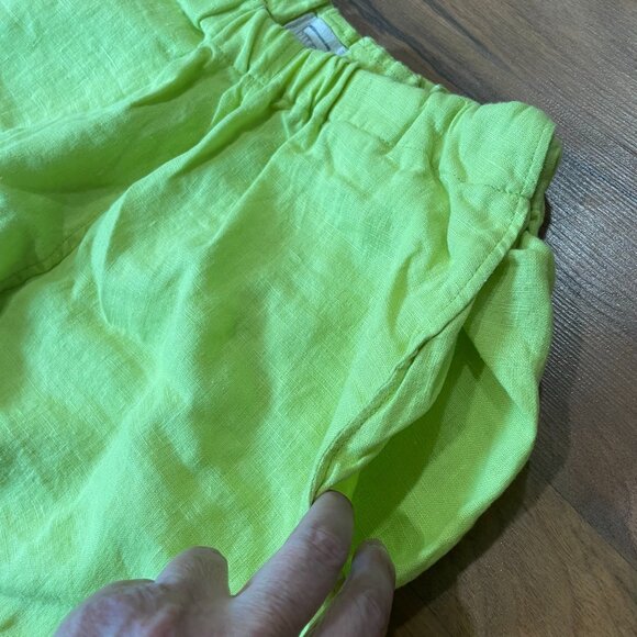 Lotte Linen Cropped Pants – Size M – Chartreuse – Never Worn, No Tags - Picture 3 of 4